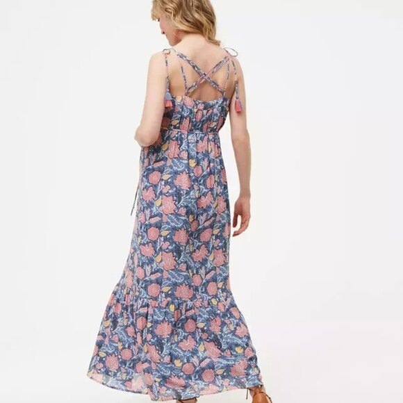 LOFT MATERNITY MULTICOLOR WILDFLOWER COLLAGECORE BEACHY DRESS SIZE: M NWT - Picture 3 of 8